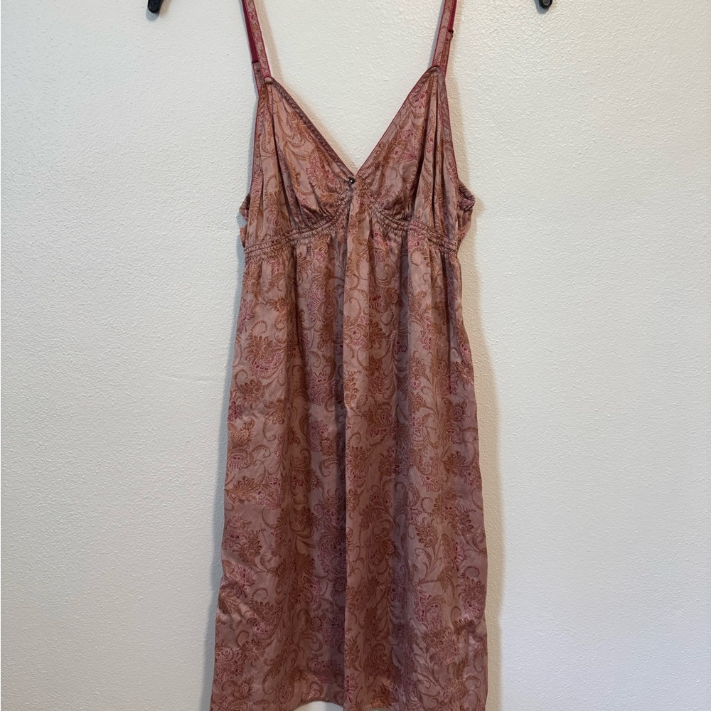 Vintage Victoria's Secret Pink Paisley Chemise 100% Silk